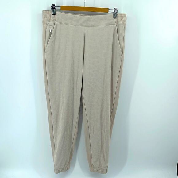 Athleta Brooklyn textured leopard elastic waist pull on jogger style pants sz 14 - Picture 1 of 7